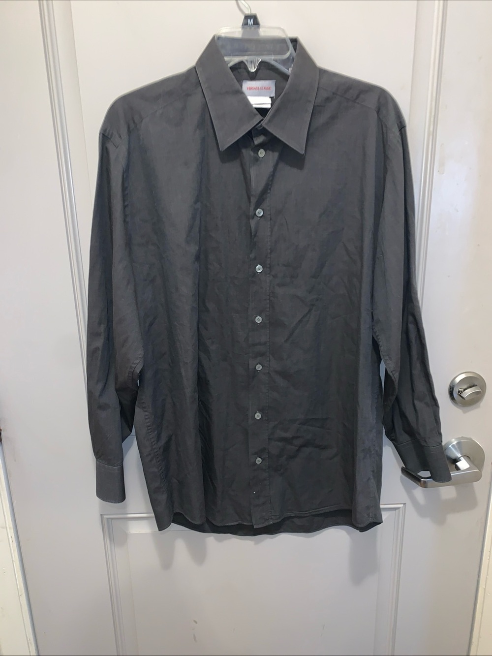 Versace Classic Men’s Grey Button Down Dress Shirt Size 43/17 Made In Italy